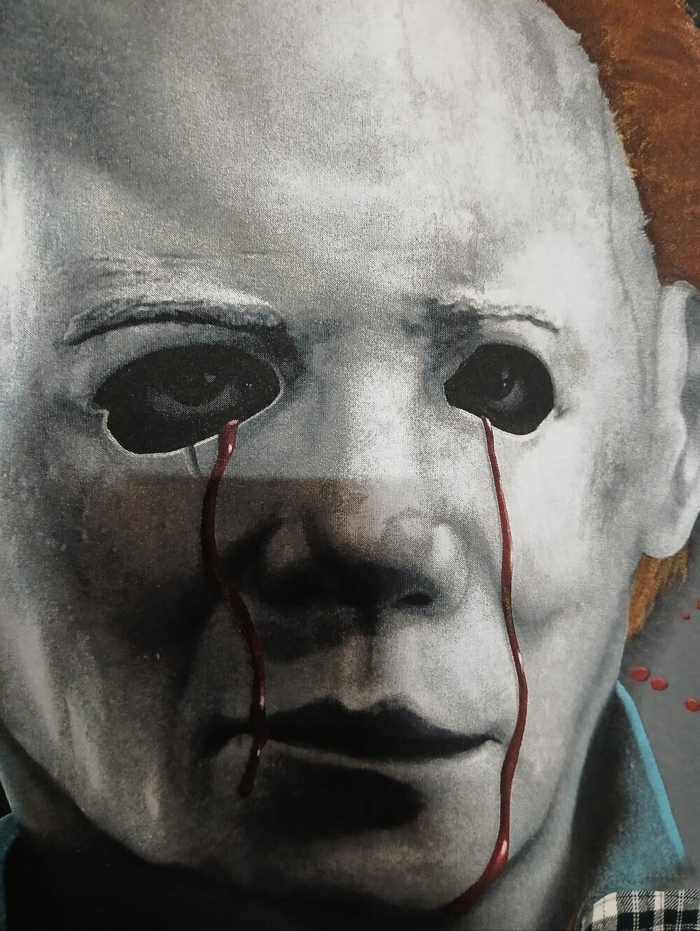 UNISEX SZ 3X MICHAEL MYERS HALLOWEEN UPCYCLED FLANNEL - Picture 3 of 6